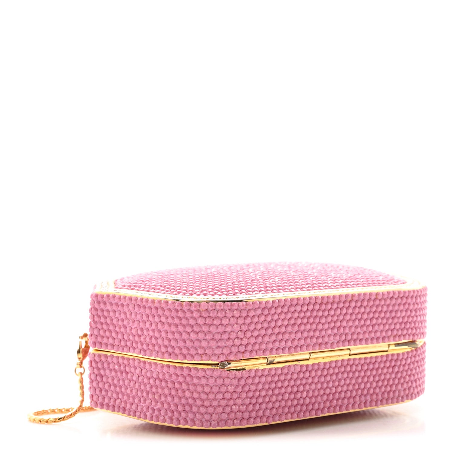 Judith Leiber Swarovski Crystal Minaudière Clutch Pink 4 of 10