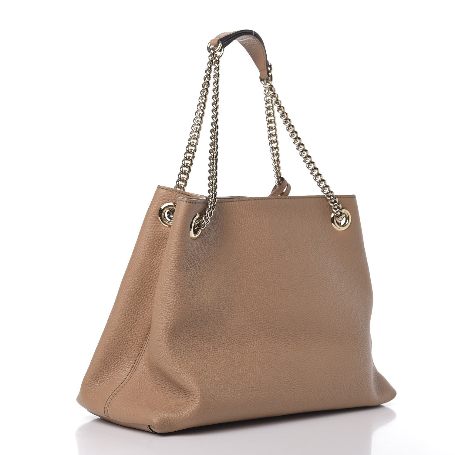 Gucci Pebbled Calfskin Medium Soho Chain Shoulder Bag Rose Beige 3 of 10
