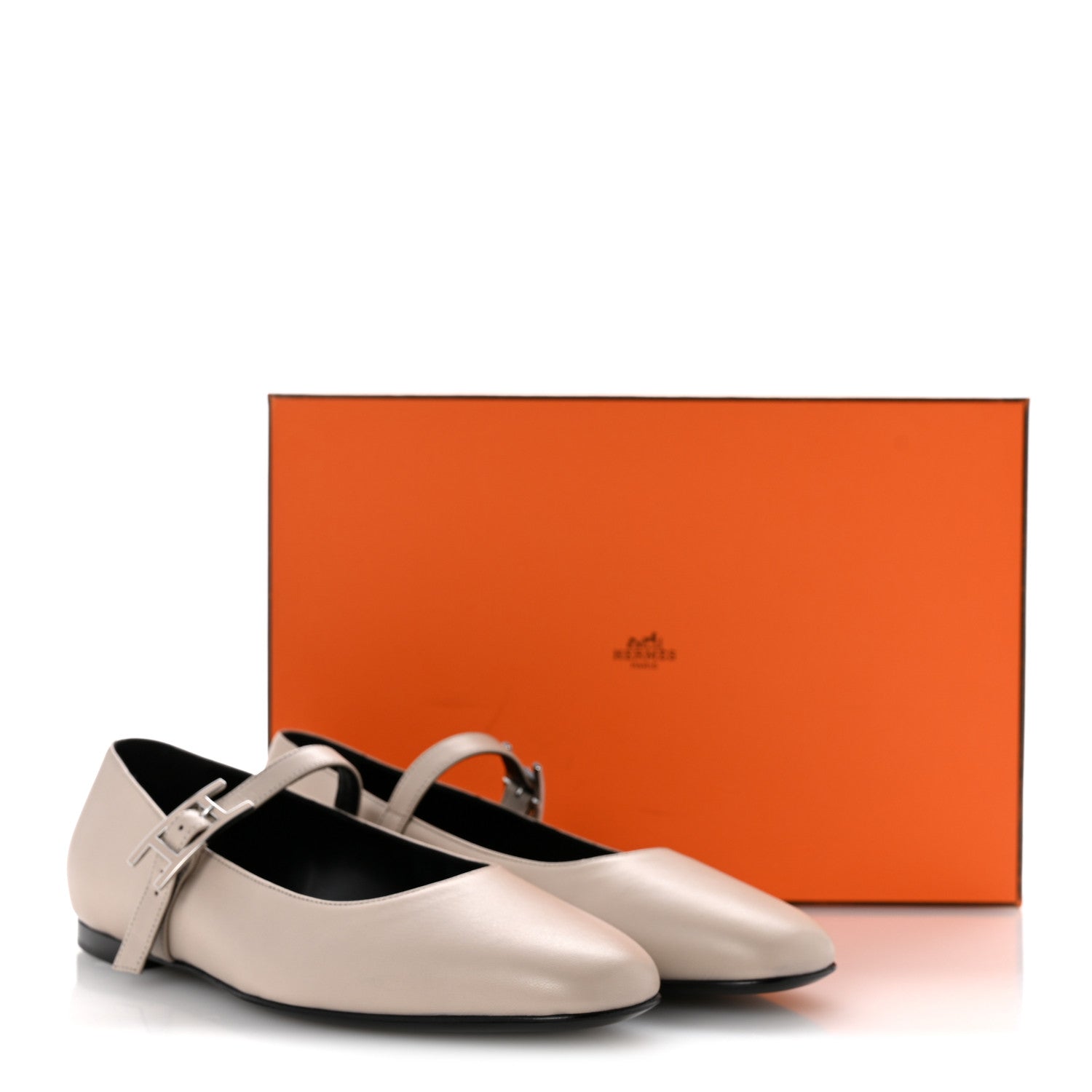 Hermes Goatskin Jane Ballet Flats 36.5 Beige Nomade 10 of 10
