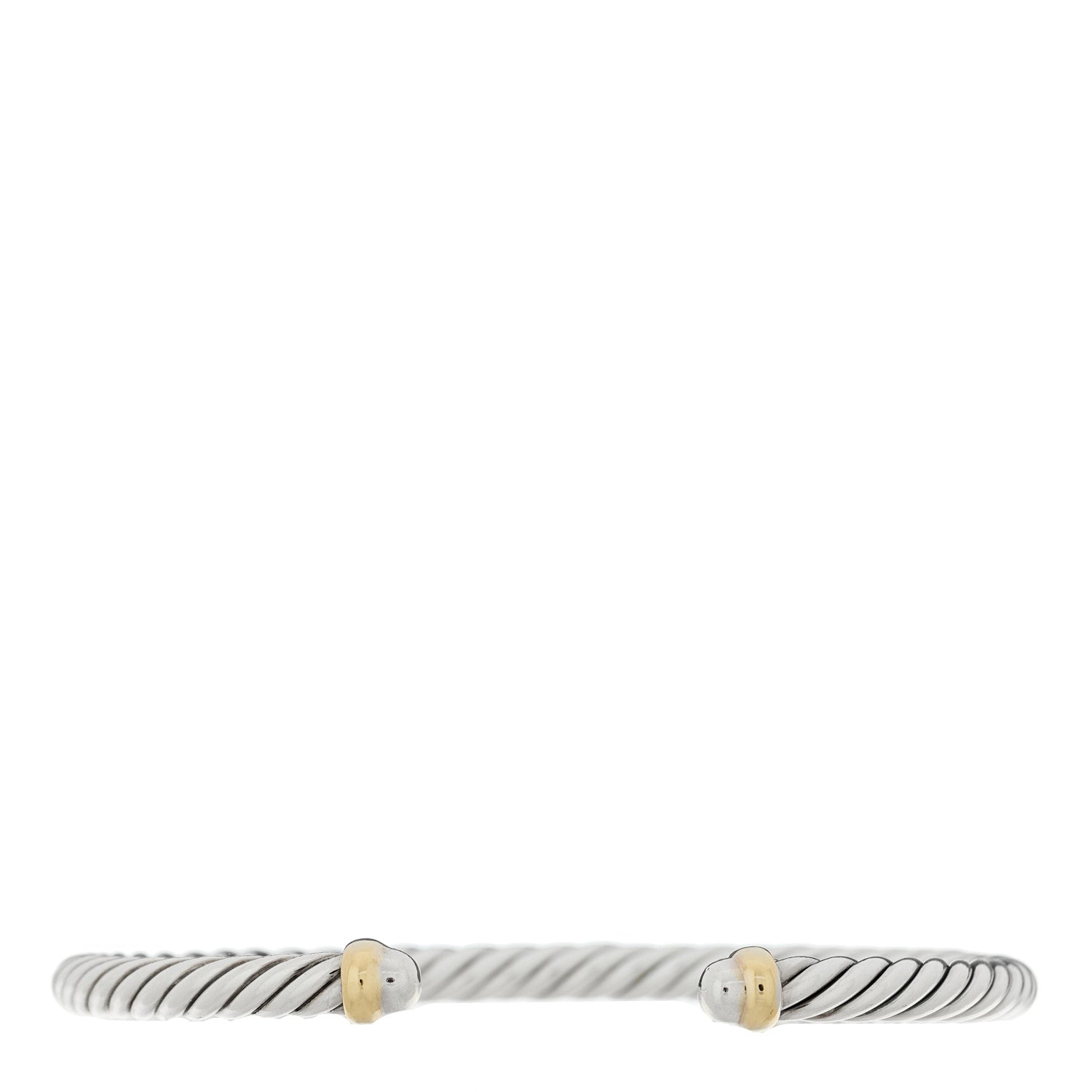 David Yurman Sterling Silver 14K Yellow Gold 4mm Cable Classics Bracelet 1 of 3