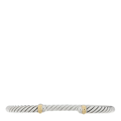 David Yurman Sterling Silver 14K Yellow Gold 4mm Cable Classics Bracelet 1 of 3