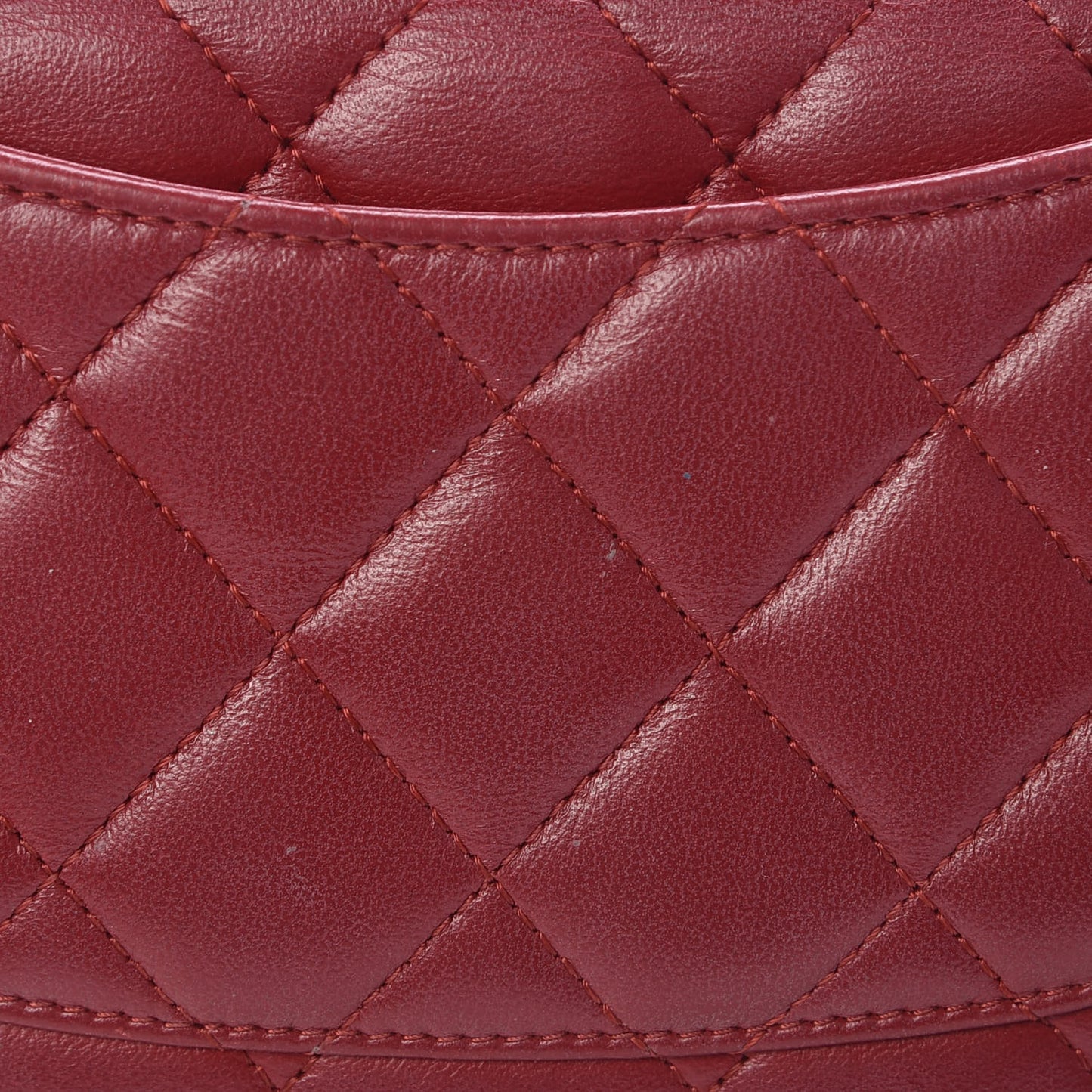 Lambskin Quilted Yen Wallet Red