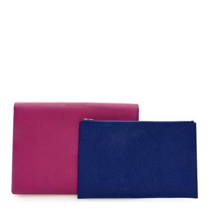 Hermes Epsom Calvi Pouch Magnolia Bleu Saphir 1 of 7