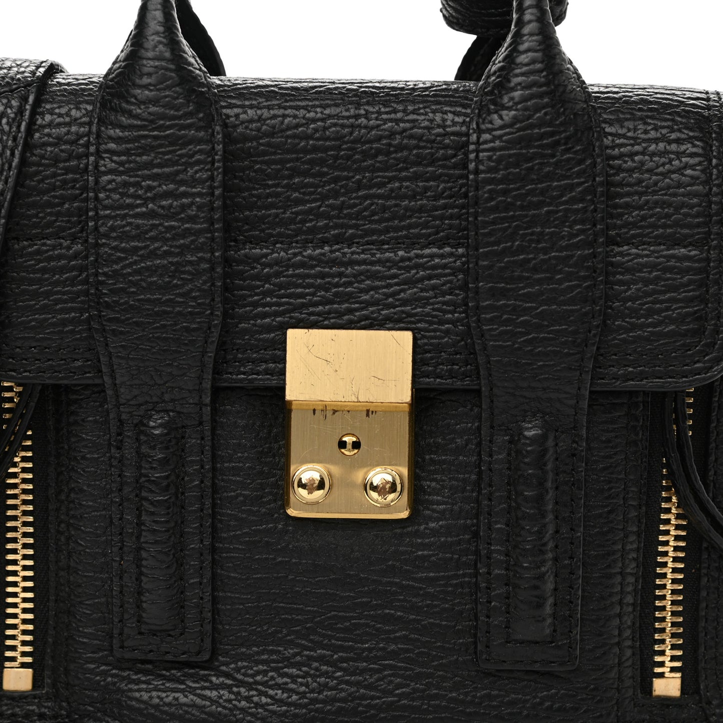 Textured Calfskin Mini Pashli Satchel Black