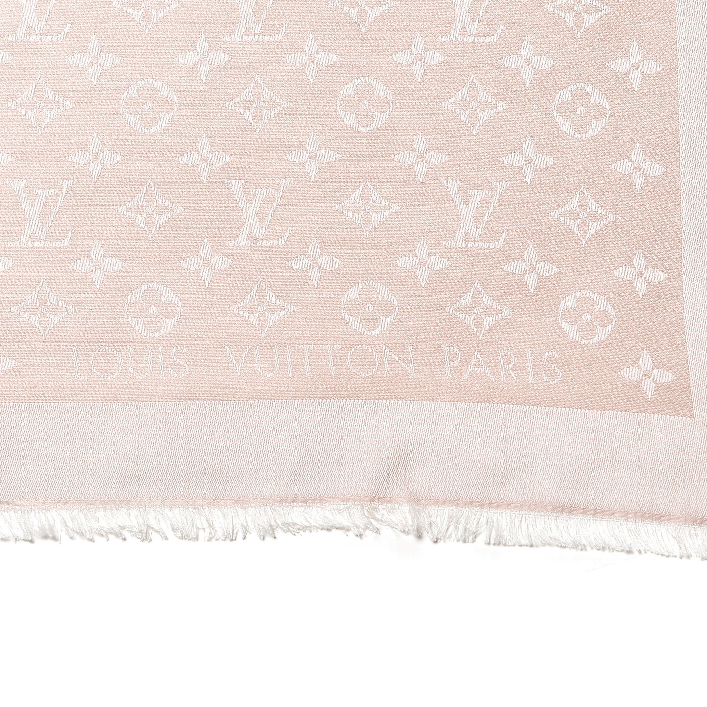 Silk Wool Monogram Denim Shawl Rose
