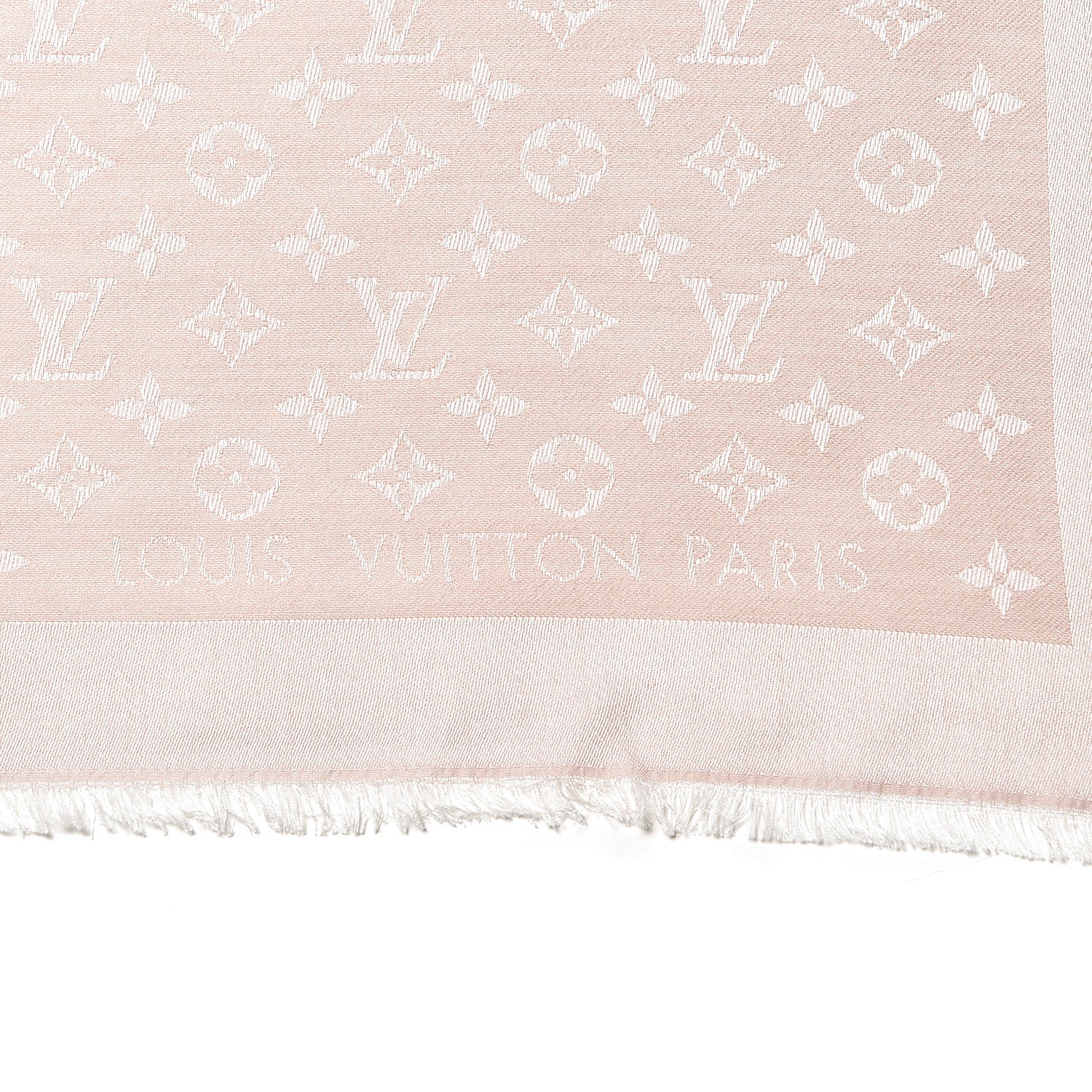Louis Vuitton Silk Wool Monogram Denim Shawl Rose 3 of 4
