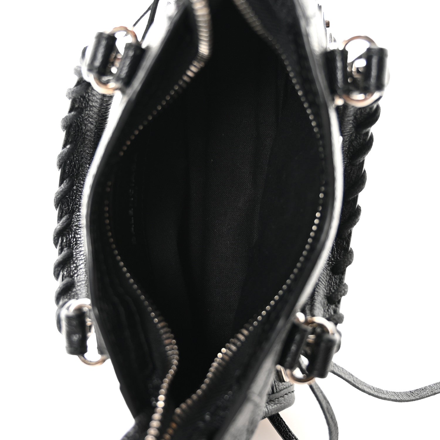 Balenciaga Chevre Silver Metallic Edge Hardware Nano City Black 5 of 11