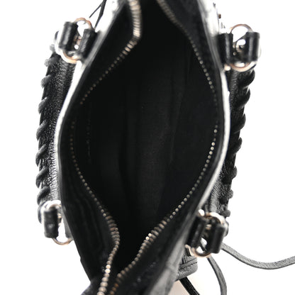 Balenciaga Chevre Silver Metallic Edge Hardware Nano City Black 5 of 11