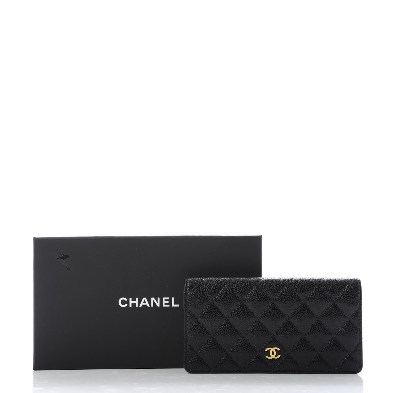Chanel Caviar Quilted Yen Wallet Black 13 of 13