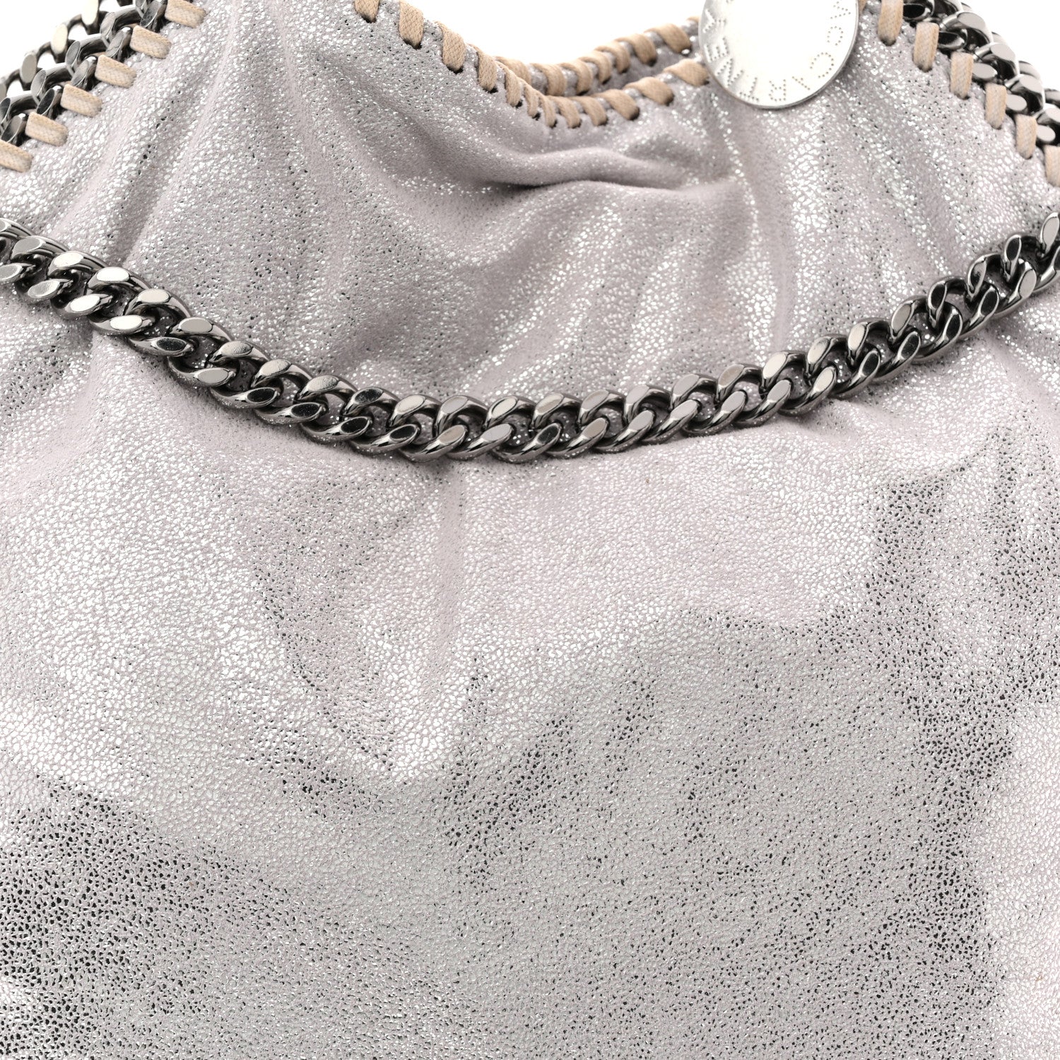 Stella McCartney Metallic Shaggy Deer Small Falabella Tote Silver 6 of 9