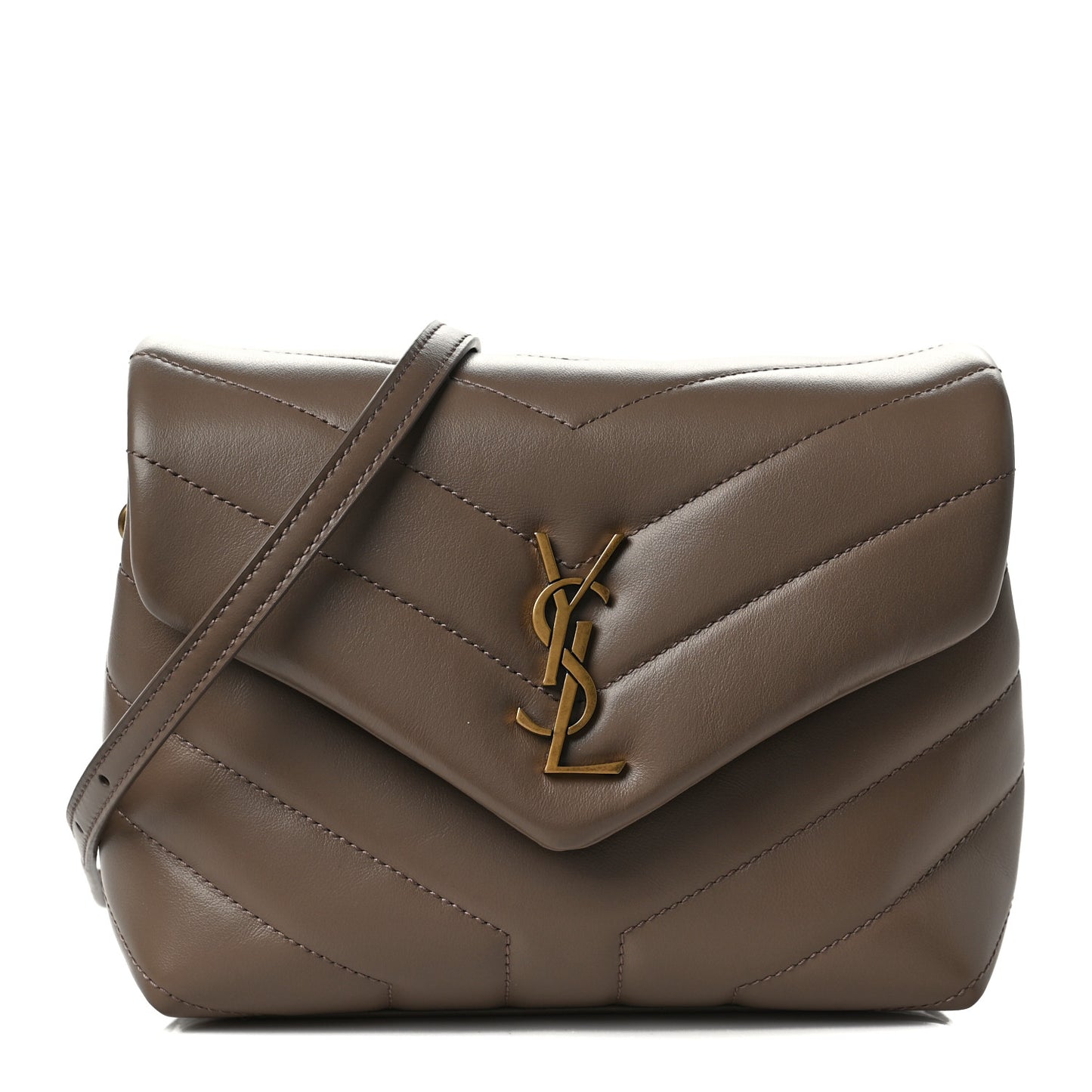Calfskin Y Quilted Monogram Toy Loulou Crossbody Bag Taupe