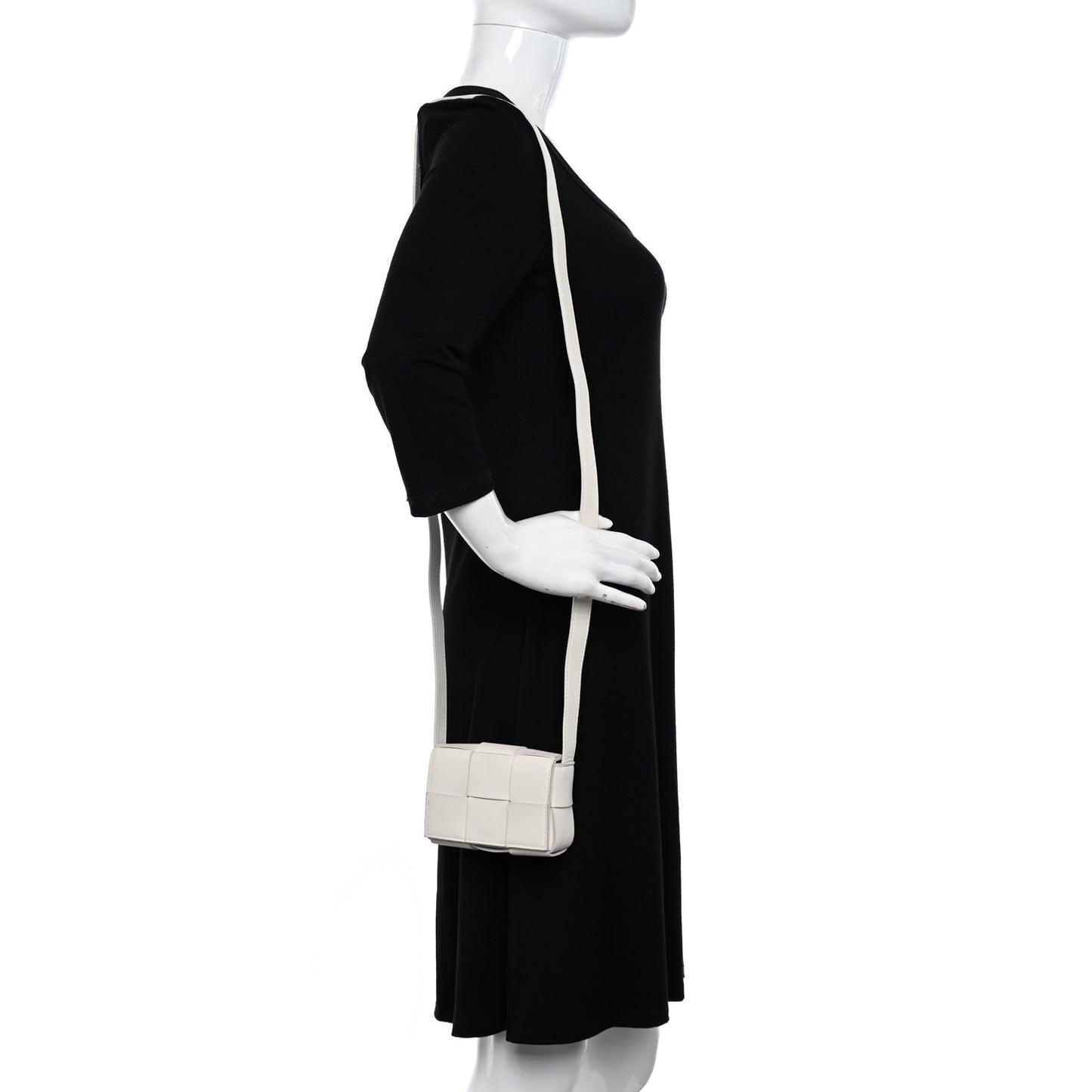 Lambskin Maxi Intrecciato Extra Mini Cassette Crossbody Bag White