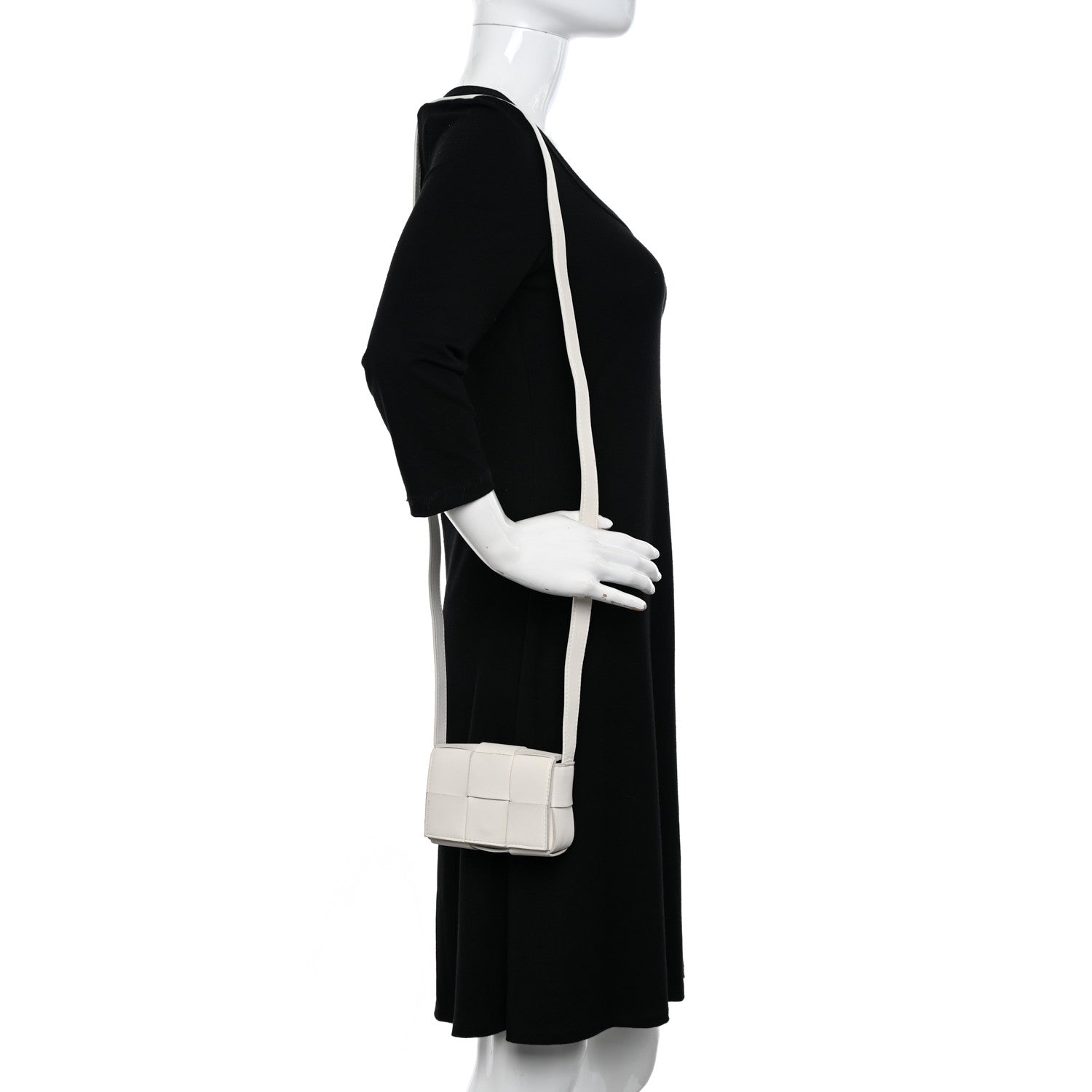 Bottega Veneta Lambskin Maxi Intrecciato Extra Mini Cassette Crossbody Bag White 2 of 10