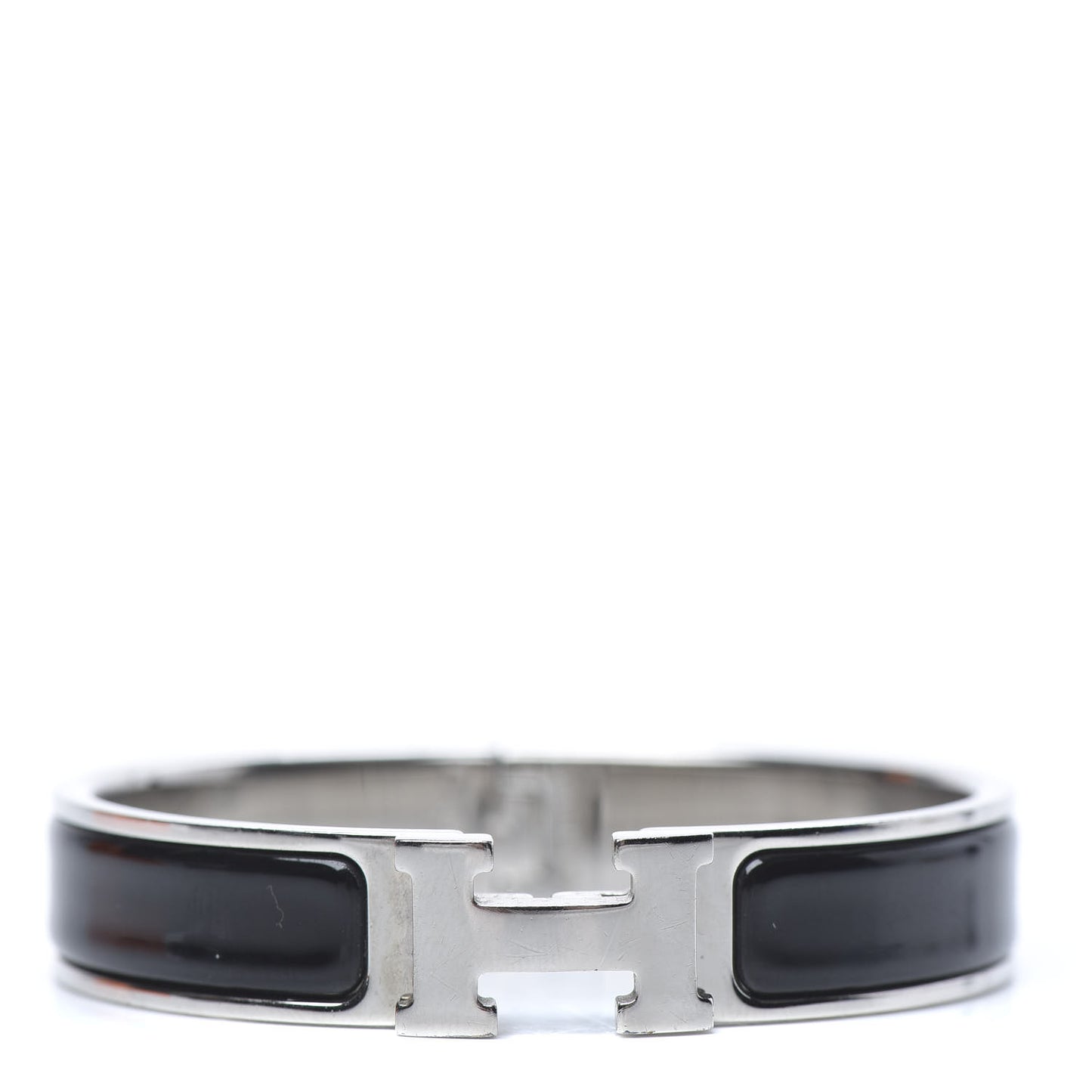 Enamel Narrow Clic Clac H Bracelet PM Black