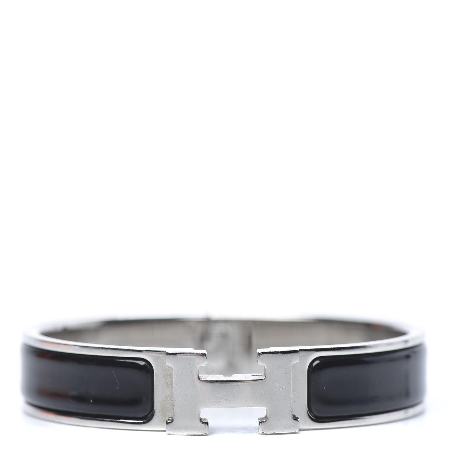 Hermes Enamel Narrow Clic Clac H Bracelet PM Black 1 of 6