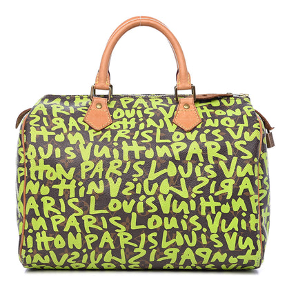Louis Vuitton Monogram Graffiti Speedy 30 Green 1 of 16