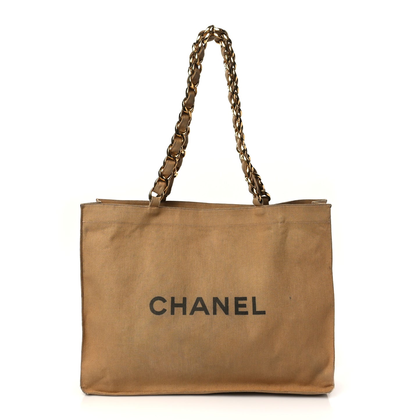 Canvas CC Logo Shopping Tote Beige