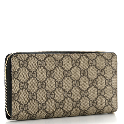 Gucci Dollar Calfskin GG Supreme Monogram GG Marmont Zip Around Wallet Black Beige Ebony 3 of 12