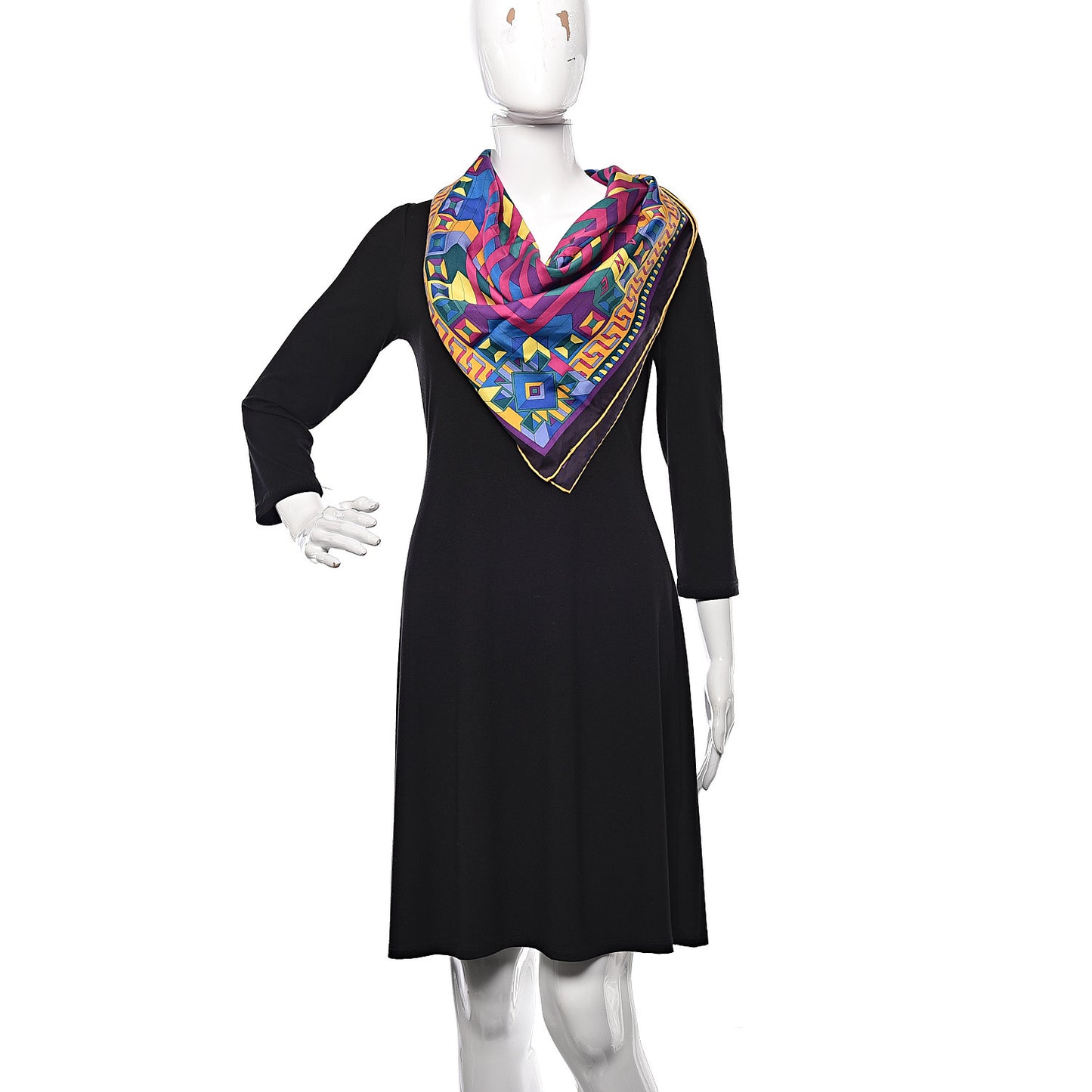 Silk Le Fil D'Ariane Scarf 90 Violet Vert Jaune