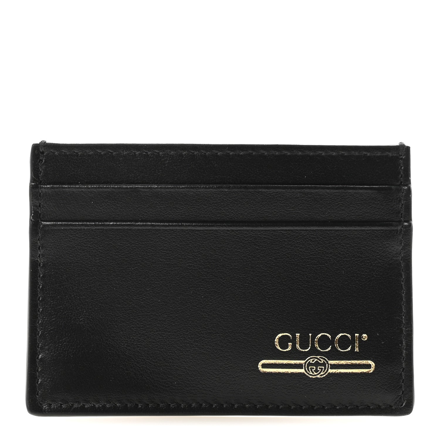 Gucci Plutone Calfskin Logo Card Holder Black 1 of 6