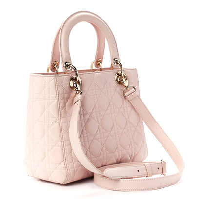 Christian Dior Lambskin Cannage Medium Lady Dior Light Pink 3 of 11