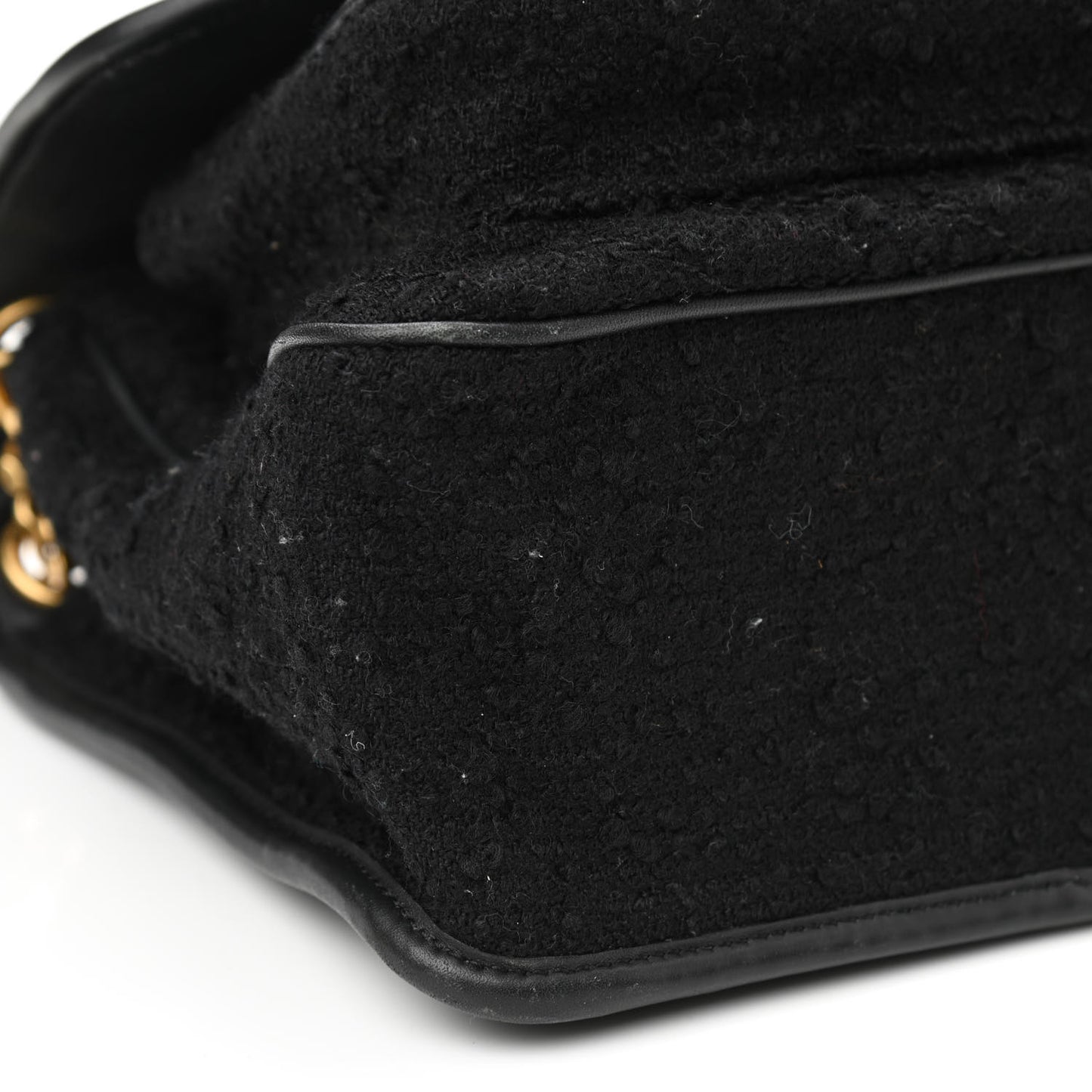 Boucle Tweed Monogram Medium Niki Chain Satchel Black