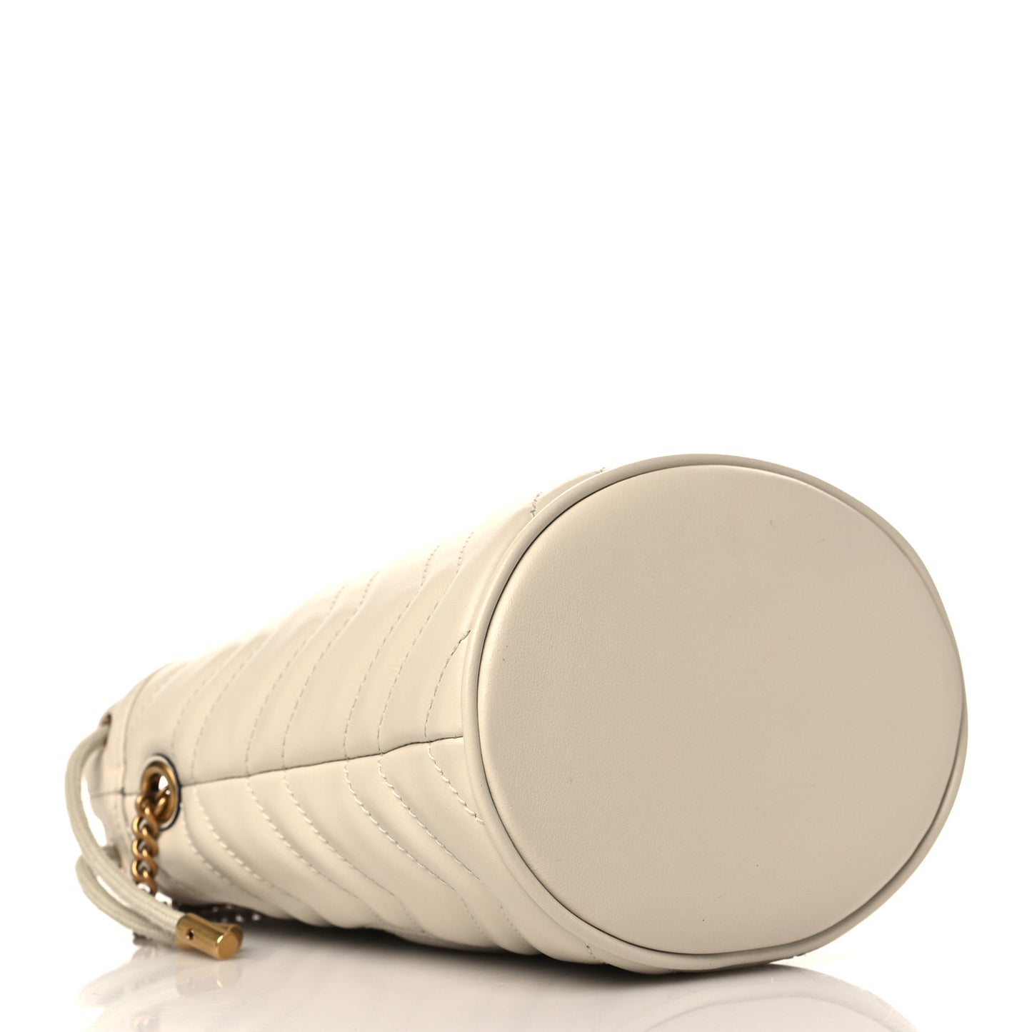 Calfskin Matelasse Mini GG Marmont 2.0 Bucket Bag White