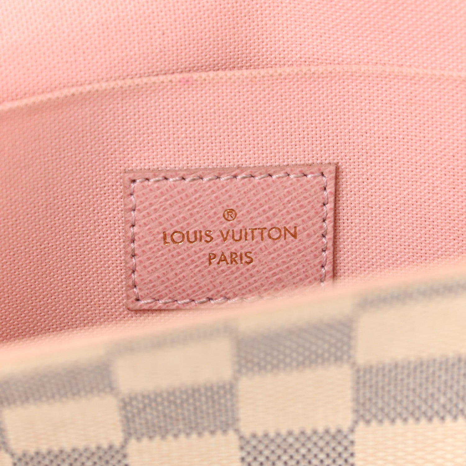 Louis Vuitton Damier Azur Pochette Felicie Chain Wallet Rose Ballerine 7 of 14