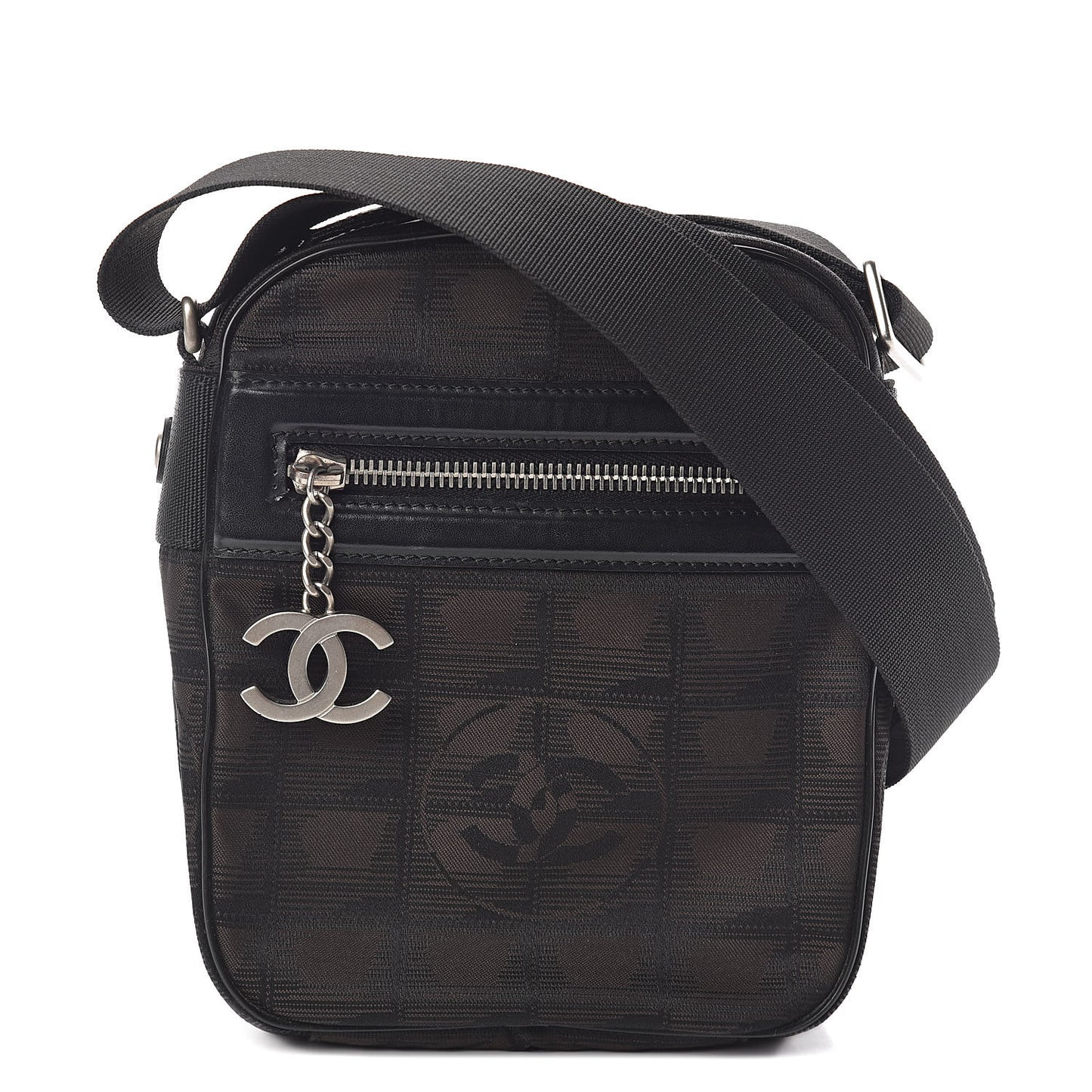 Nylon Travel Crossbody Bag Brown Black