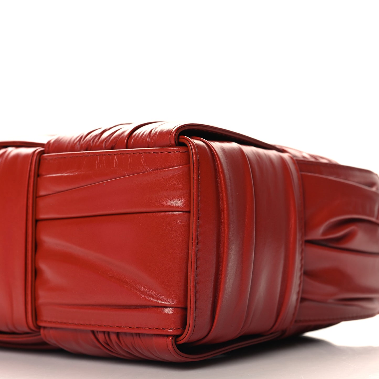 Foulard Intrecciato Pleated Mini Arco Tote Red