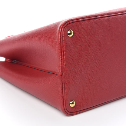 Prada Saffiano Cuir Large Double Bag Fuoco Black 9 of 14