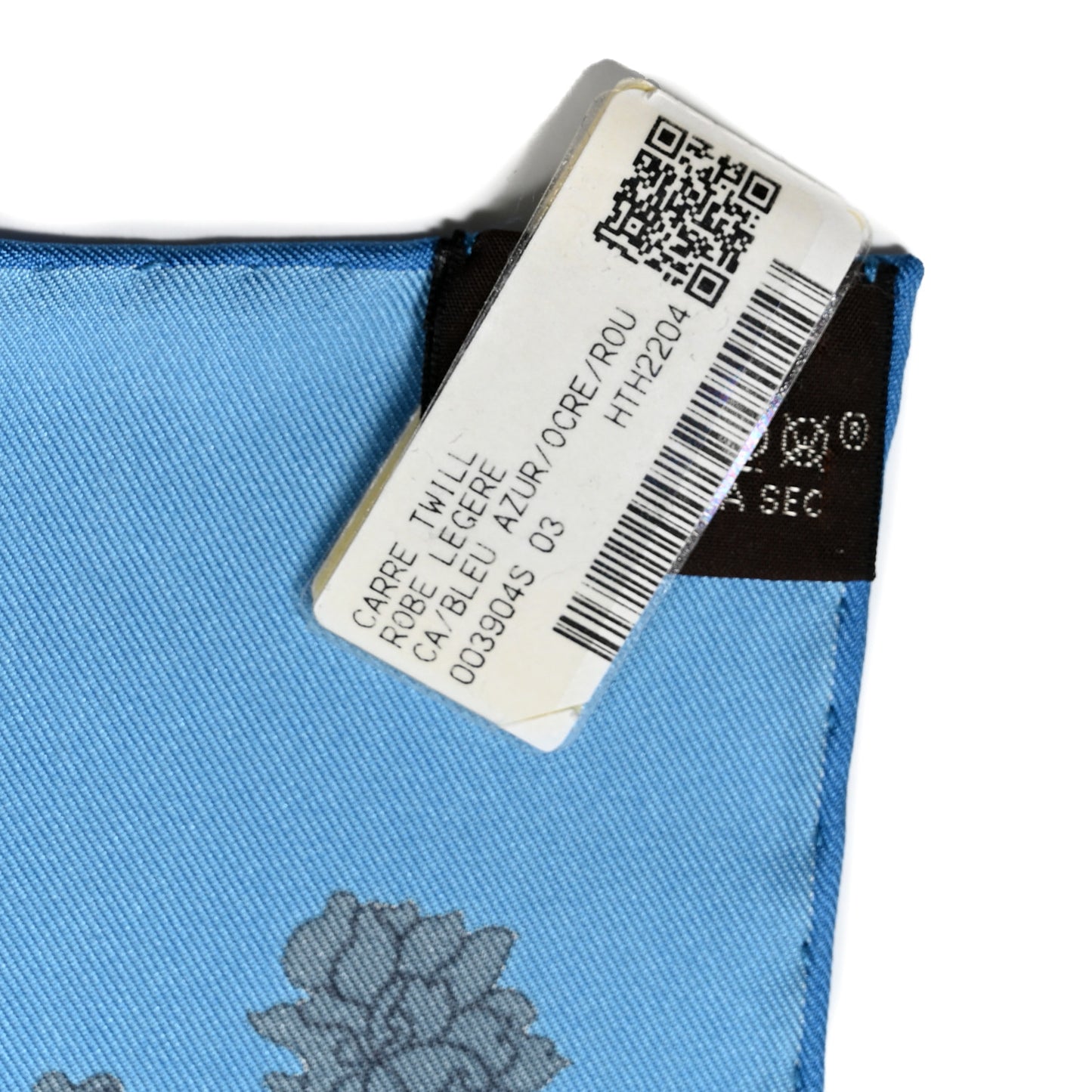 Silk Robe Legere Scarf 90 Bleu Azure Ocre Roux