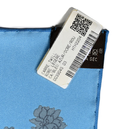 Hermes Silk Robe Legere Scarf 90 Bleu Azure Ocre Roux 3 of 6