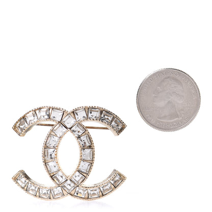 Chanel Baguette Crystal CC Brooch Gold 2 of 6