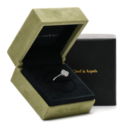 Van Cleef & Arpels 18K White Gold Diamond Sweet Alhambra Ring 55 7.25 7 of 7