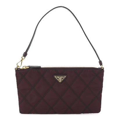 Prada Tessuto Nylon Quilted Pochette Bag Granato 1 of 9