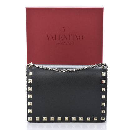 Valentino Garavani Calfskin Rockstud Wallet on Chain Black 11 of 11