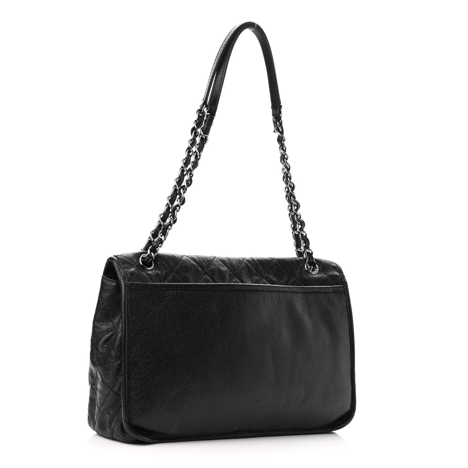 Chanel Grained Calfskin Large Natural Beauty Flap Black 3 of 10