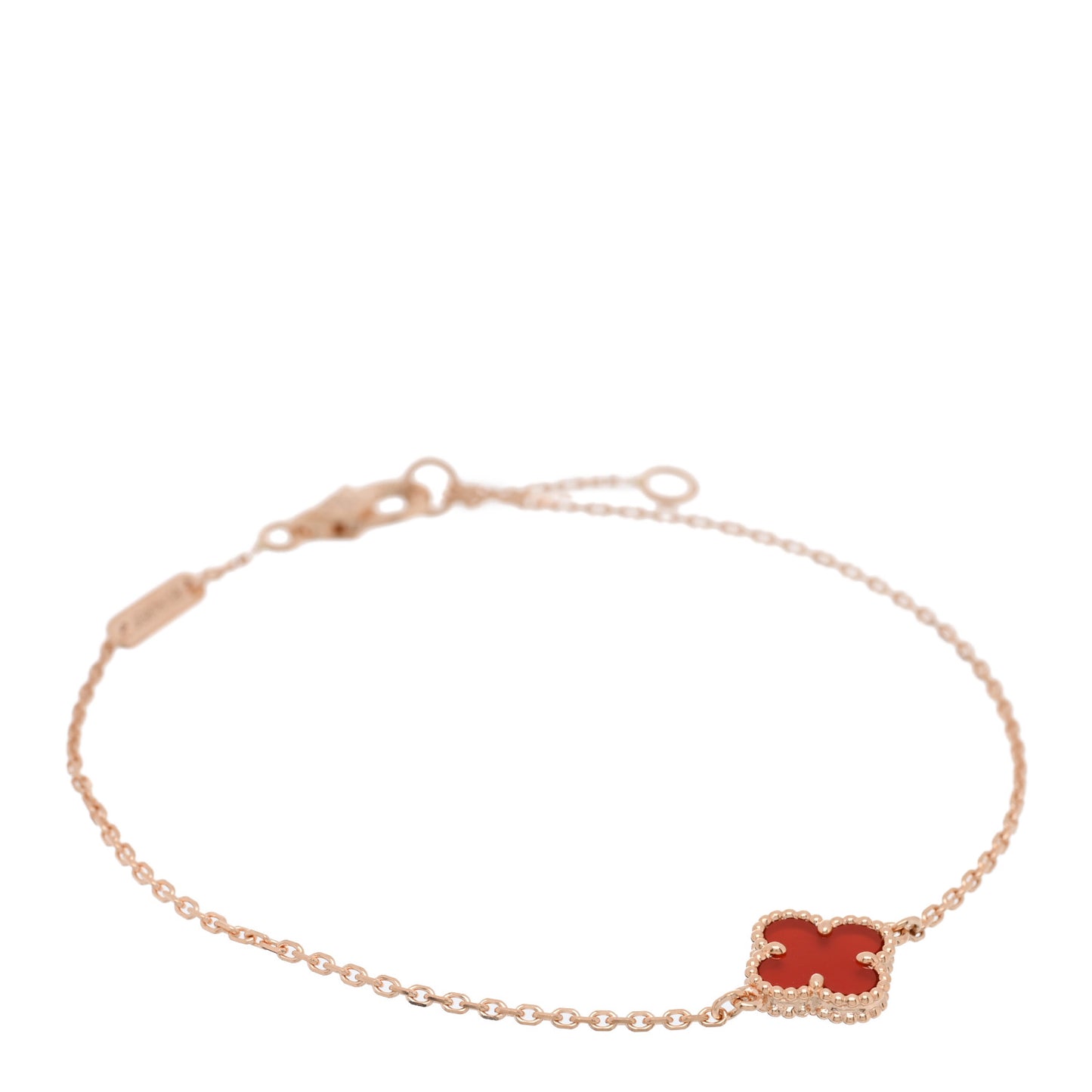 18K Rose Gold Carnelian Sweet Alhambra Bracelet