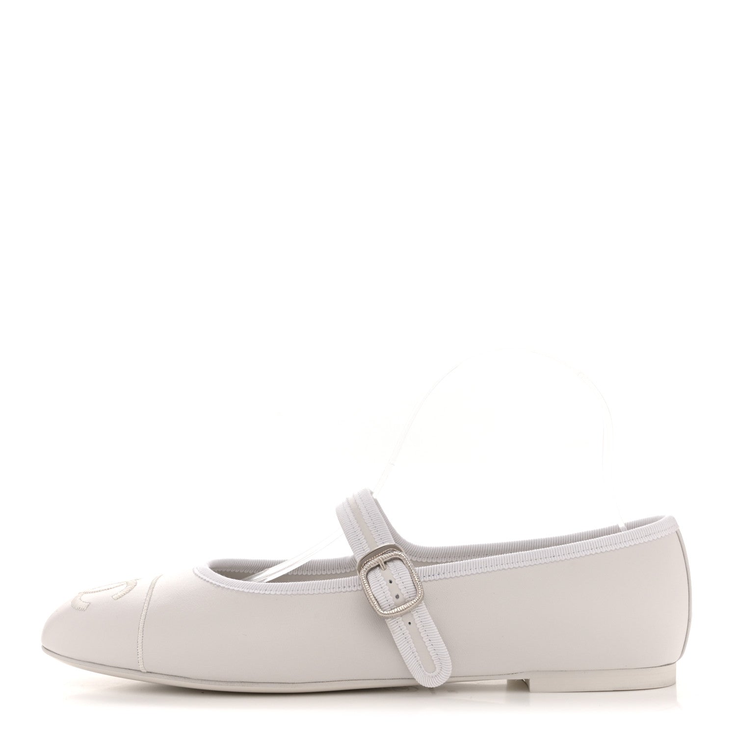 Chanel Lambskin Mary Jane Flats 40 White 1 of 10