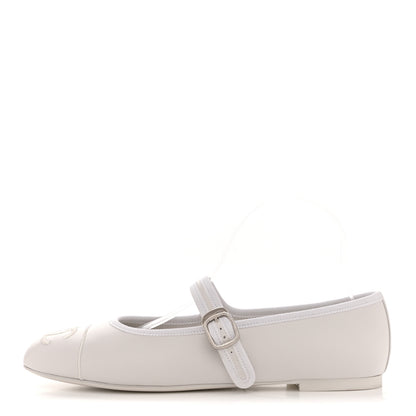 Chanel Lambskin Mary Jane Flats 40 White 1 of 10