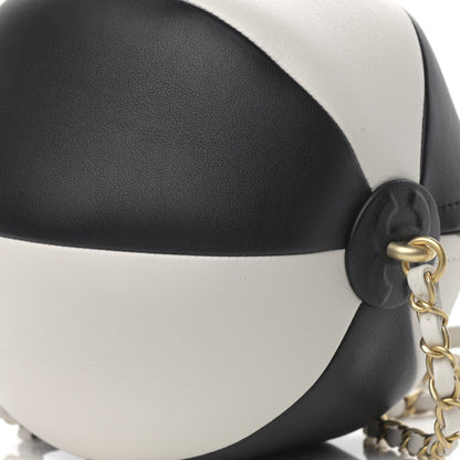 Chanel Calfskin Coco Beach Ball Bag White Black 10 of 10