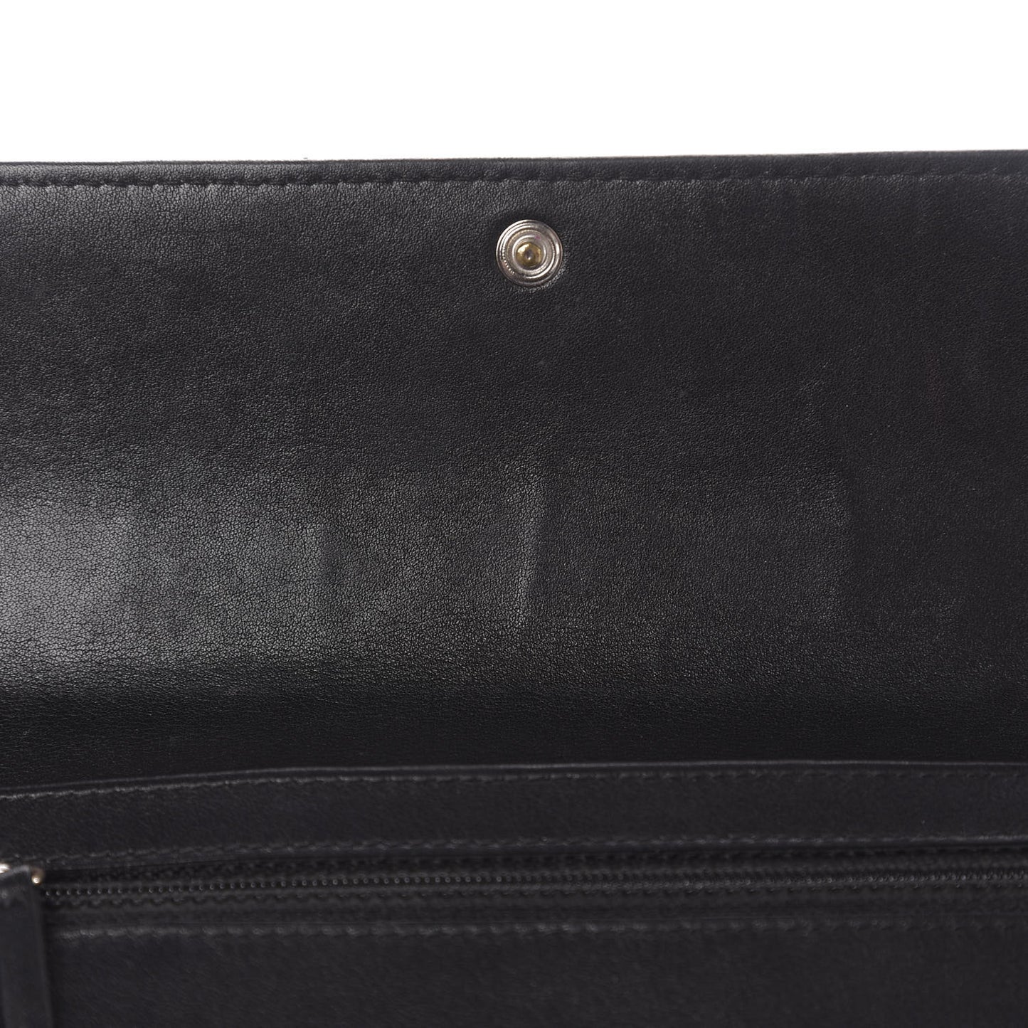 Patent Quilted Large Brilliant Flap Wallet Black
