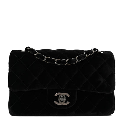 Chanel Velvet Quilted Mini Rectangular Flap So Black 1 of 13