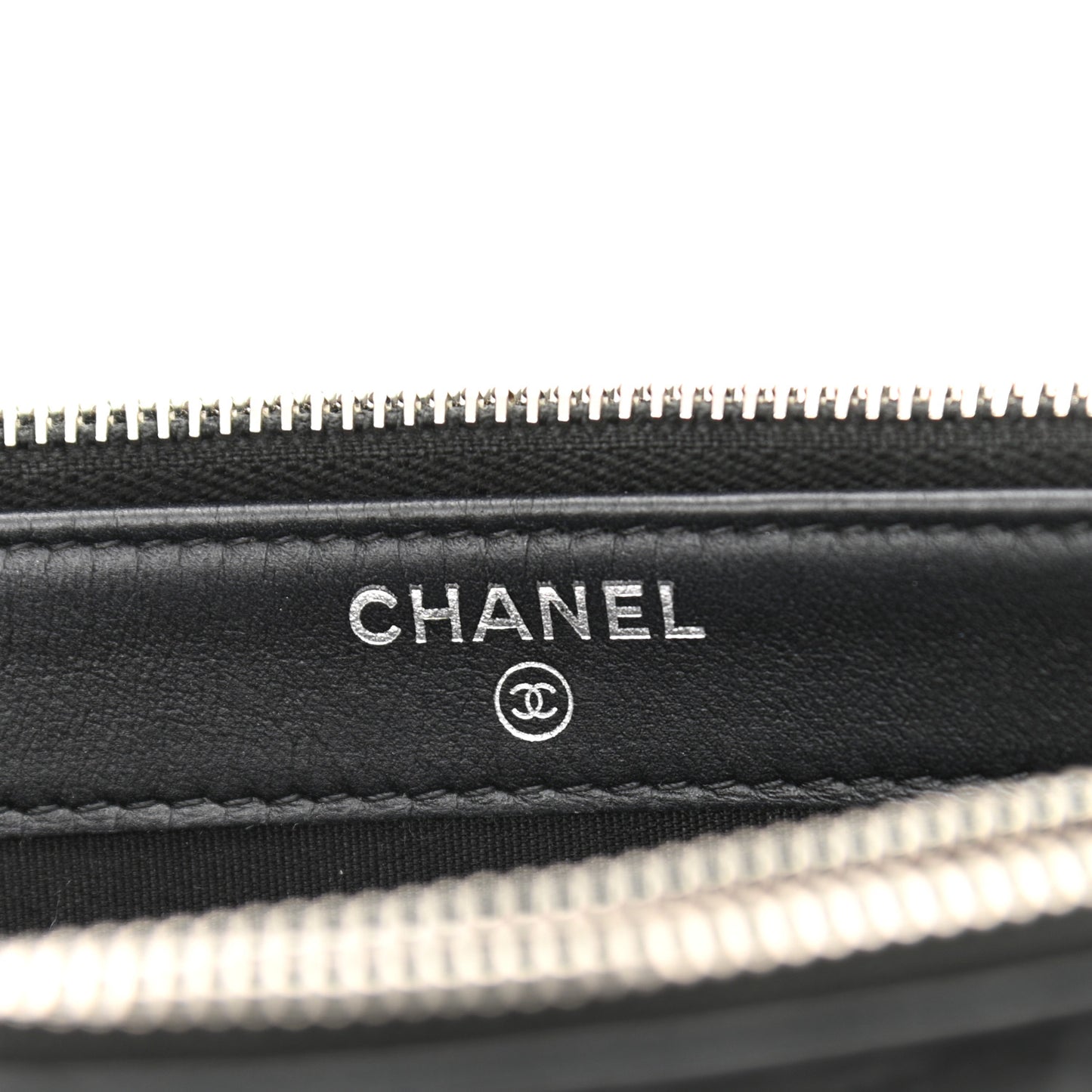 Lambskin Camellia Embossed Small Clutch With Chain Black