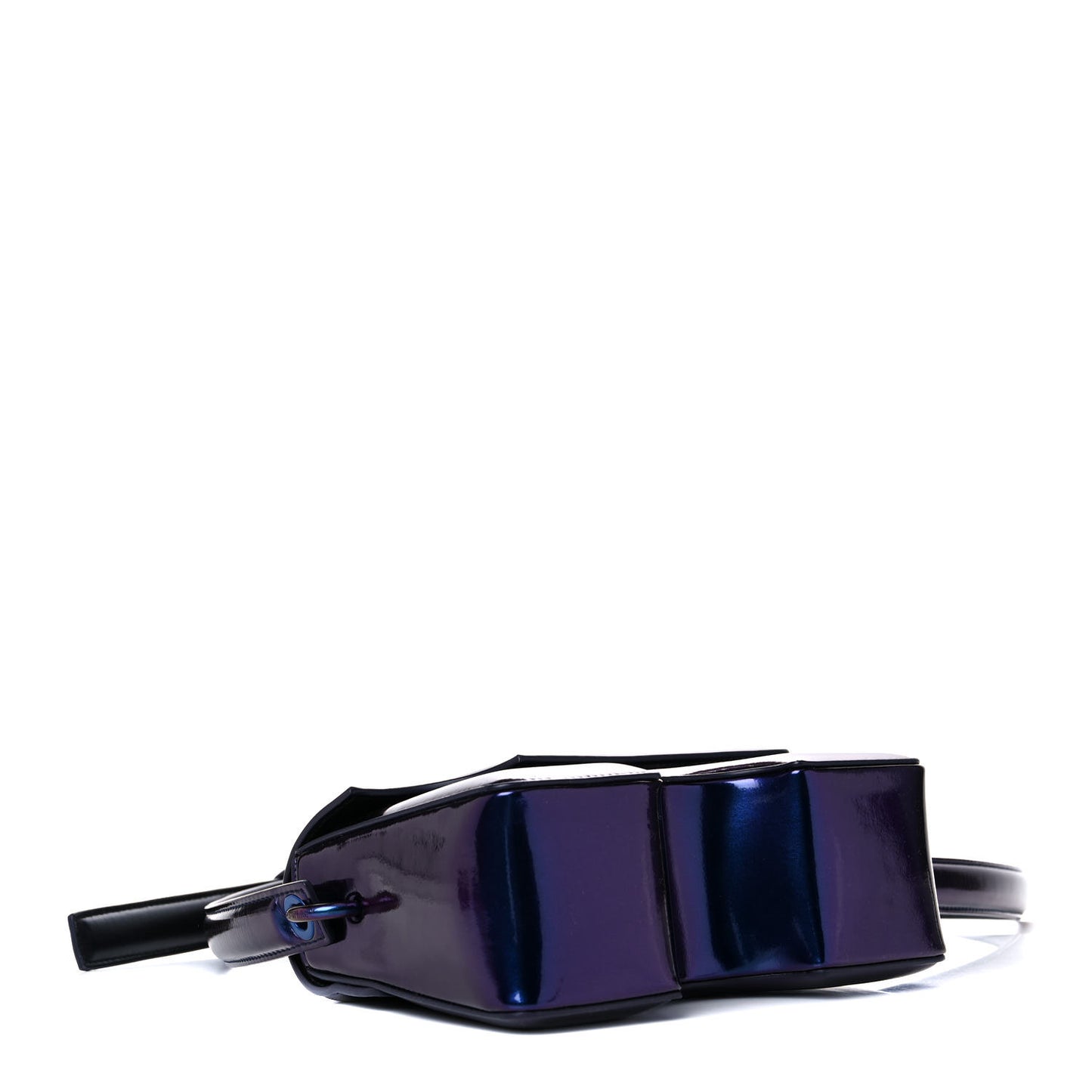 OFF WHITE Iridescent PU Burrow 22 Shoulder Bag Latex Blue