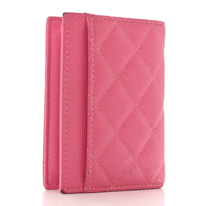 Chanel Caviar Quilted Card Holder Wallet Pink 3 of 12