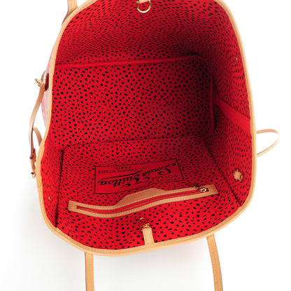Louis Vuitton Monogram Kusama Waves Neverfull MM Red 5 of 7