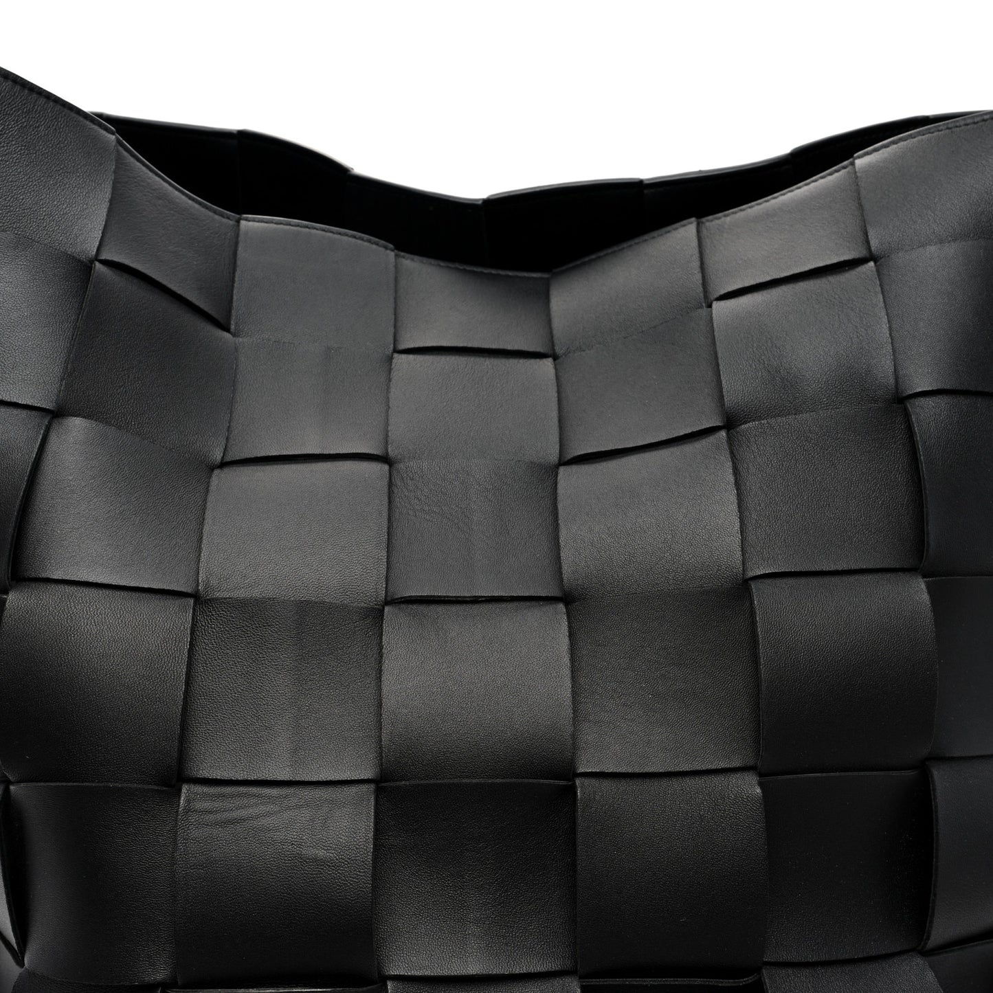 Nappa Maxi Intreccio Large Shoulder Bag Black
