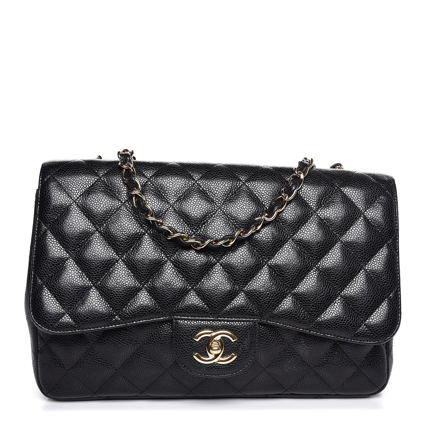 Caviar Quilted Jumbo Single Flap Black